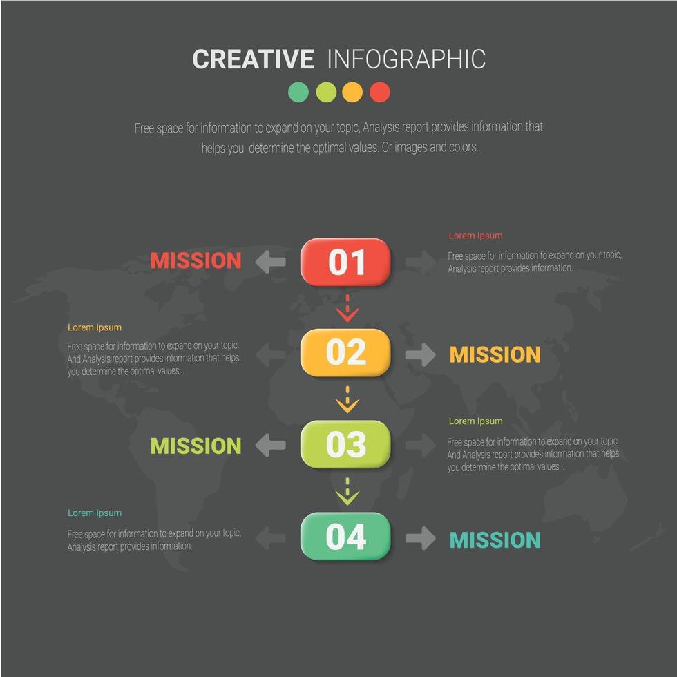 Infografik-Layout mit 4 Schritten vektor