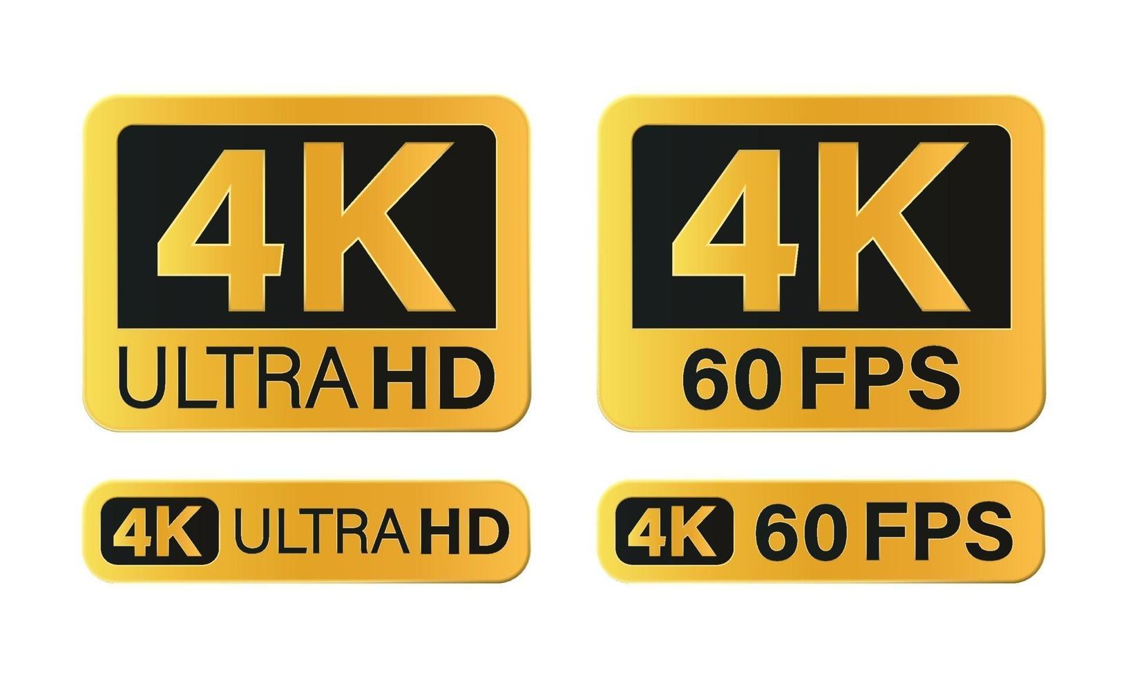 4k Ultra HD-Auflösung Symbol isoliert auf weißem Hintergrund vektor