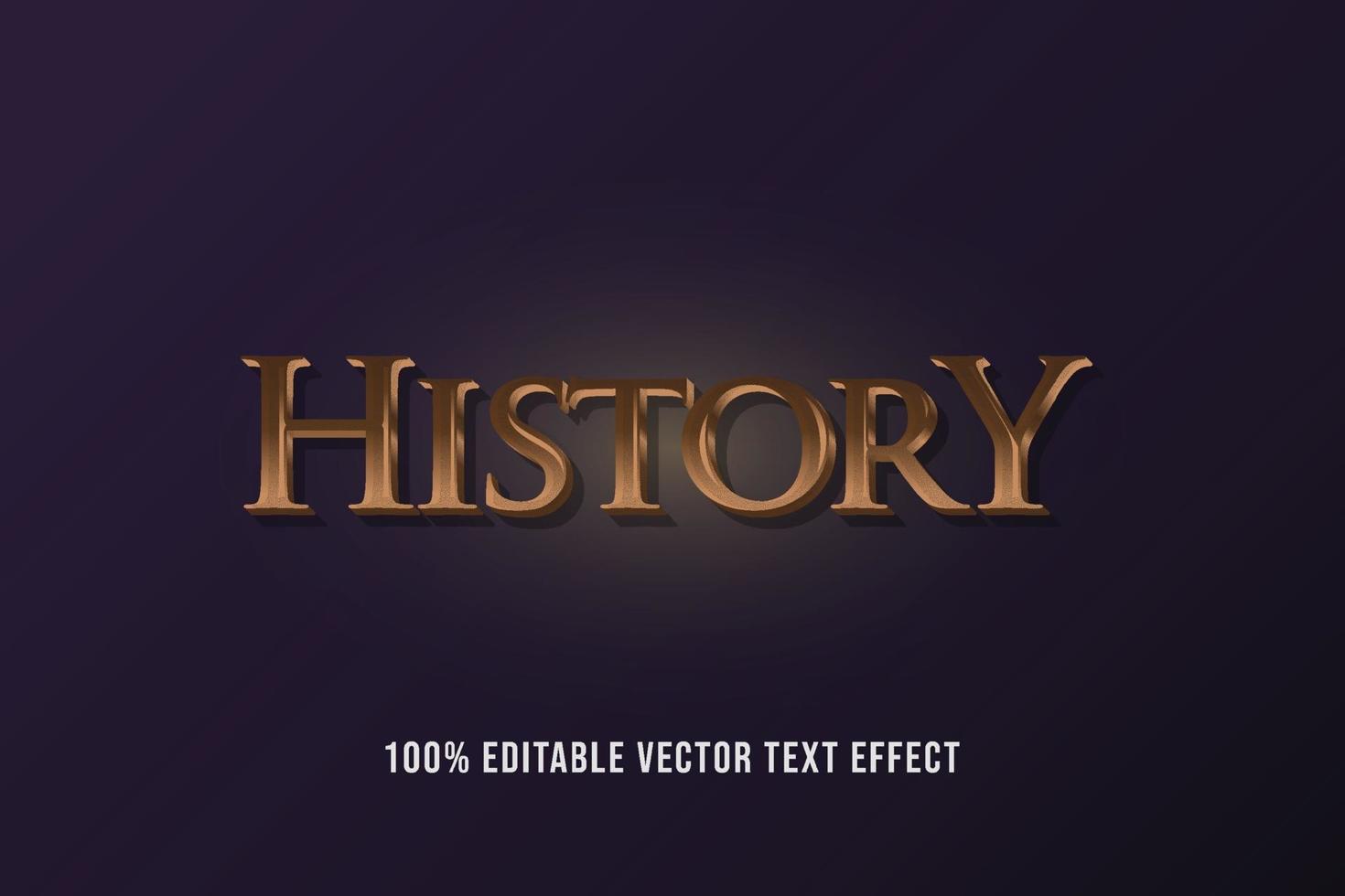 historia text effekt grafisk stil, redigerbar guld text effekt vektor