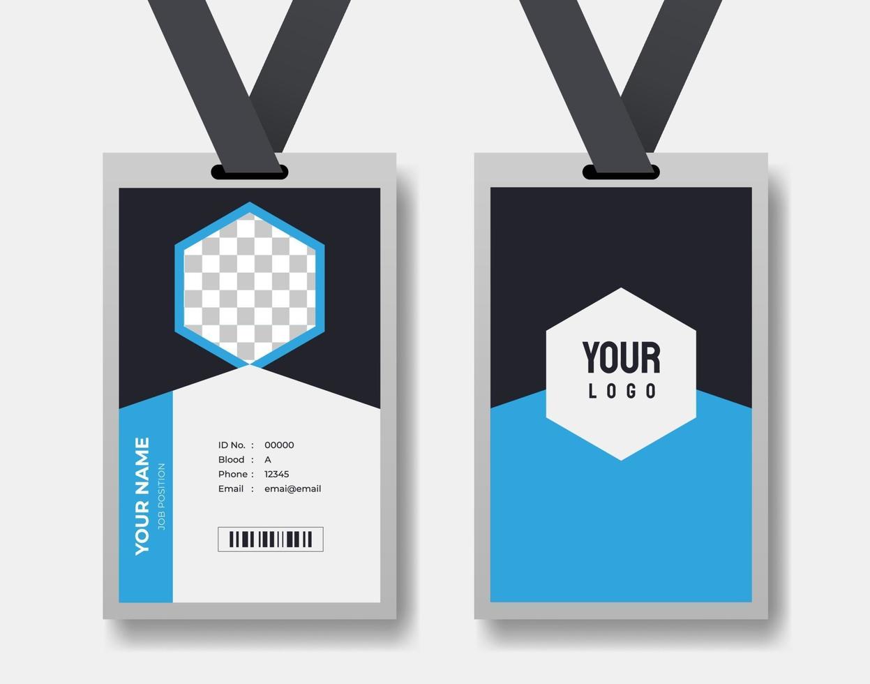 minimalistische Ausweisvorlage mit abstraktem Design für Firmensachen vektor