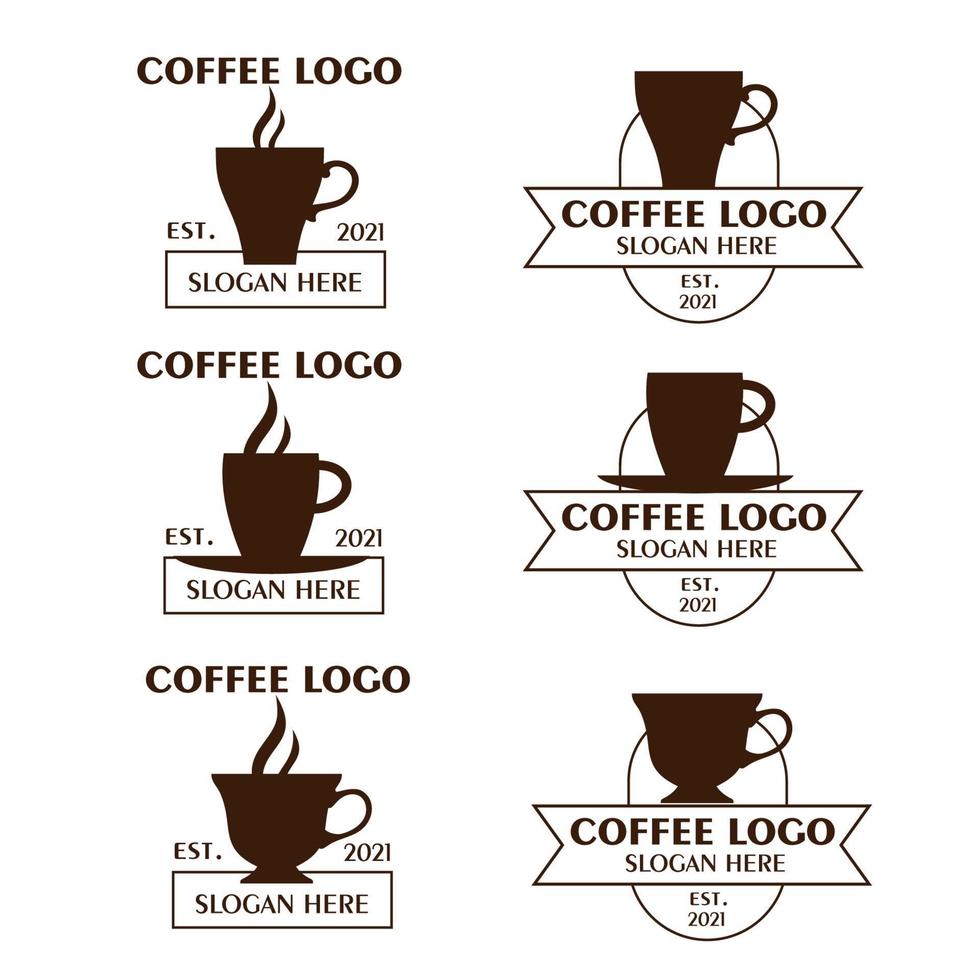 Kaffee-Logo-Kollektion in brauner Farbe vektor