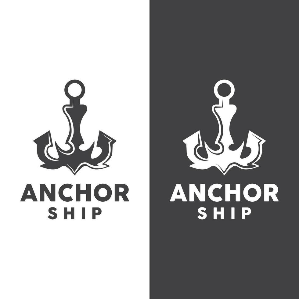 einfach Schiff Anker Logo Design, Silhouette Vektor Illustration