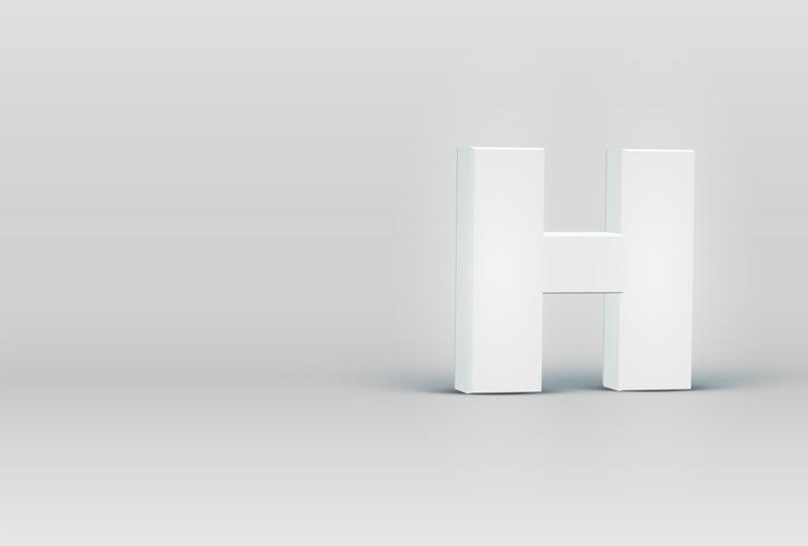 Hög detaljerad 3D teckensnitt tecken, vektor illustration