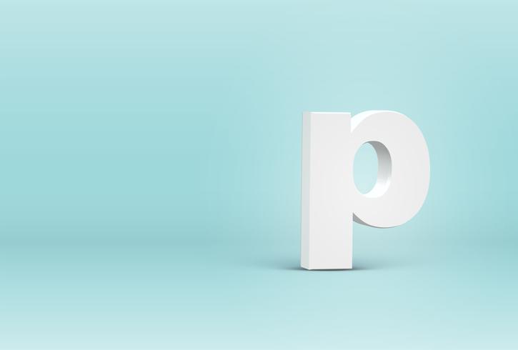 Hög detaljerad 3D typsnitt brev, vektor illustration