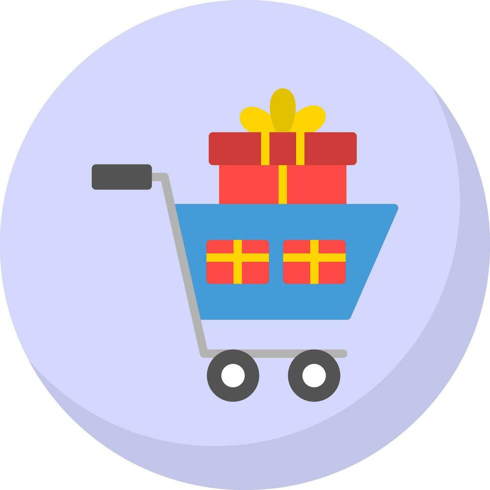 Einkaufen Wagen mit Geschenke Vektor Symbol Design