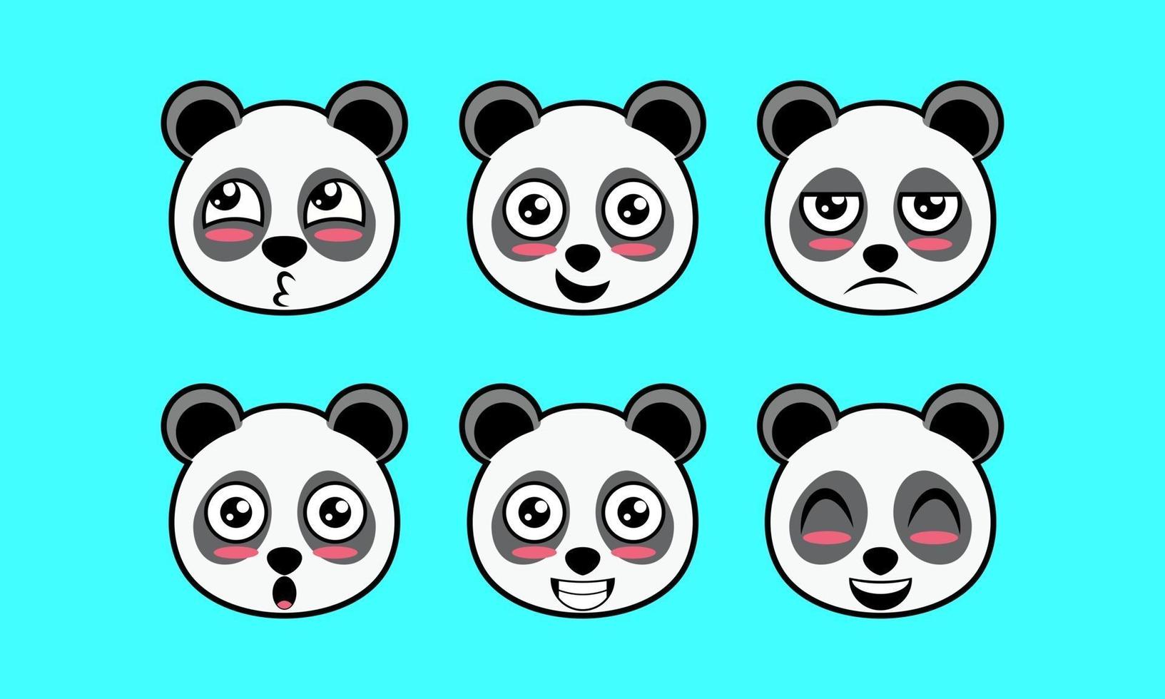 Vektor des niedlichen Tiergesichtsausdruckslogos, des Haustiers, des Pandasymbols