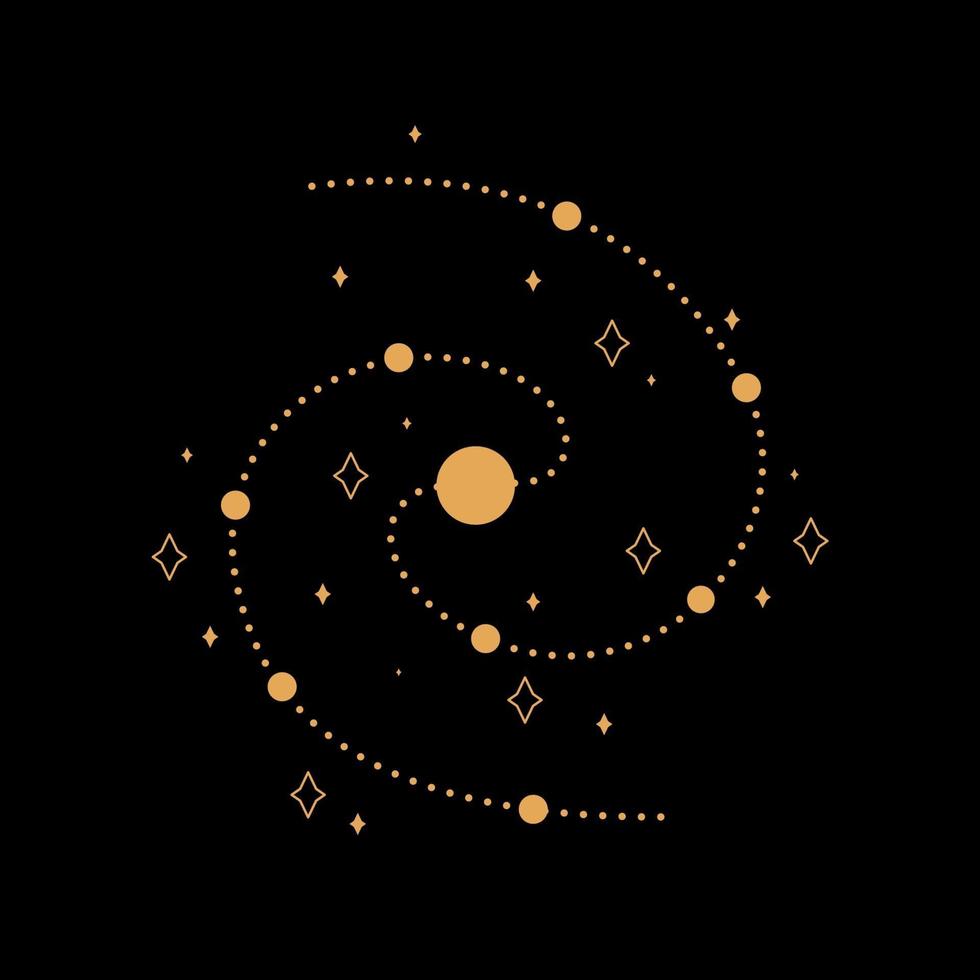 galaxmagi och astrologisk symbol. mystiskt tecken, stjärntecken, tarot vektor