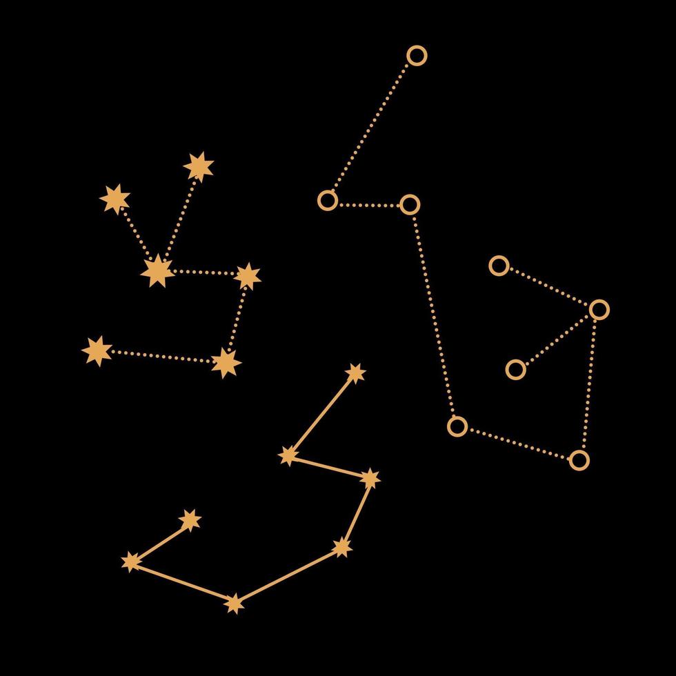 abstrakt geometrisk konstellationstatuering, astrologi och magisk symbol vektor