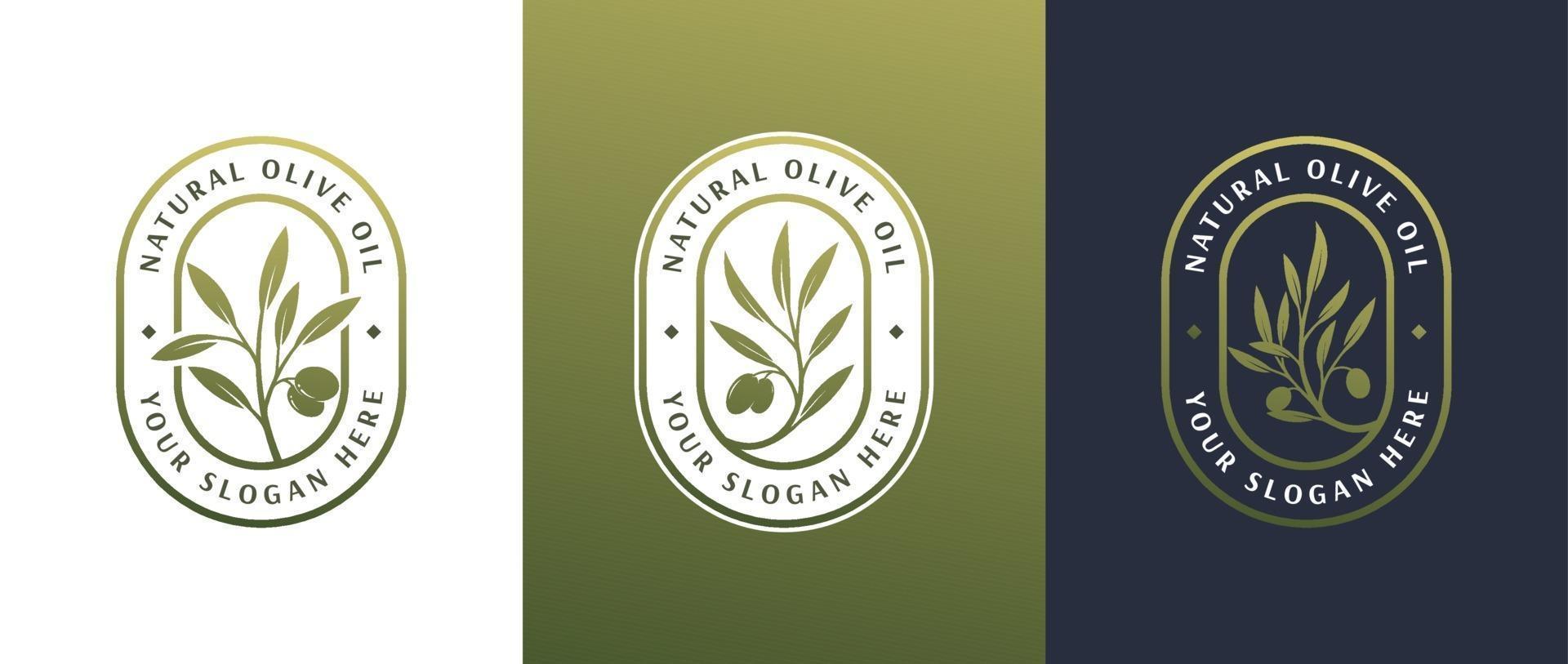 Olivenöl-Label-Logo-Abzeichen-Design vektor