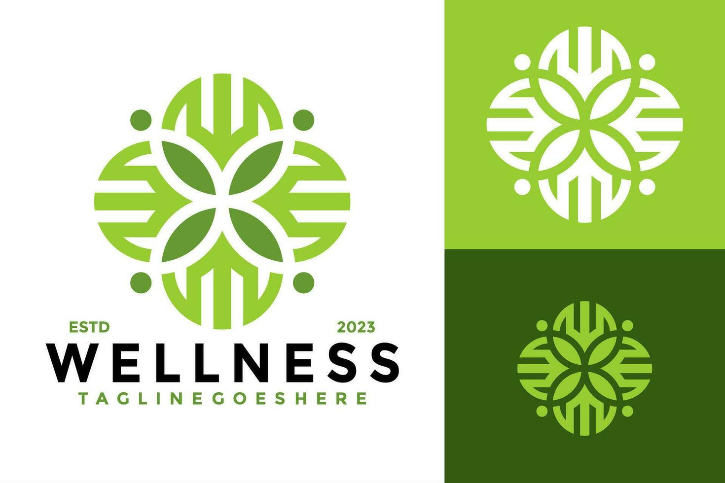 brev w lotus wellness logotyp design vektor symbol ikon illustration