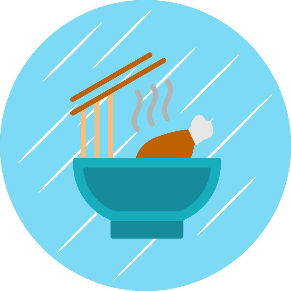 Hähnchen Nudel Suppe Vektor Symbol Design