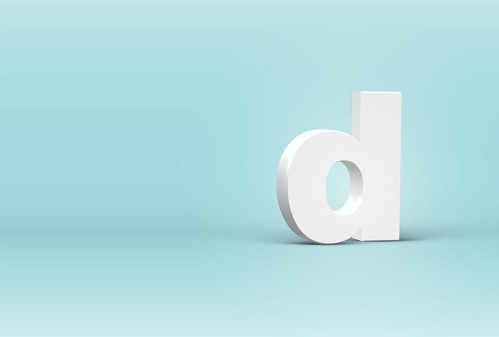 Hög detaljerad 3D typsnitt brev, vektor illustration