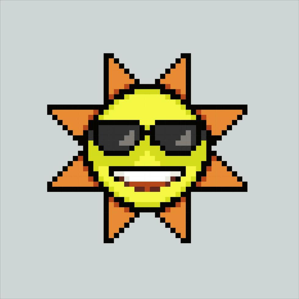 Pixel Kunst Illustration süß Sonne. pixelig Sonne. süß Sommer- Sonne Symbol pixelig zum das Pixel Kunst Spiel und Symbol zum Webseite und Video Spiel. alt Schule retro. vektor