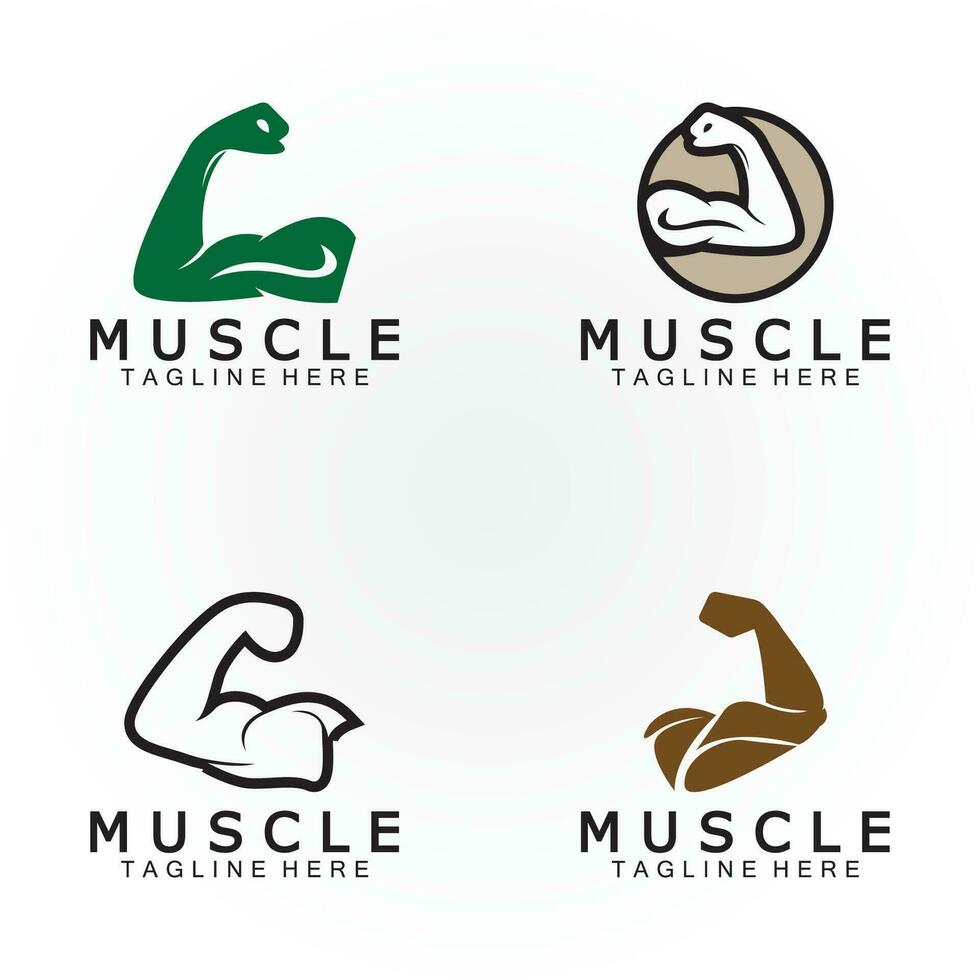 biceps muskel ikon logotyp vektor design mall.
