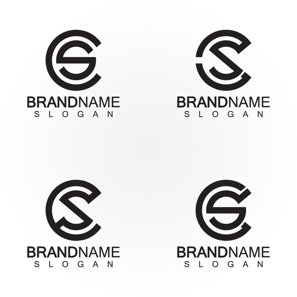 alfabet brev monogram logotyp cs, sc, s och c, elegant och professionell brev ikon design vektor