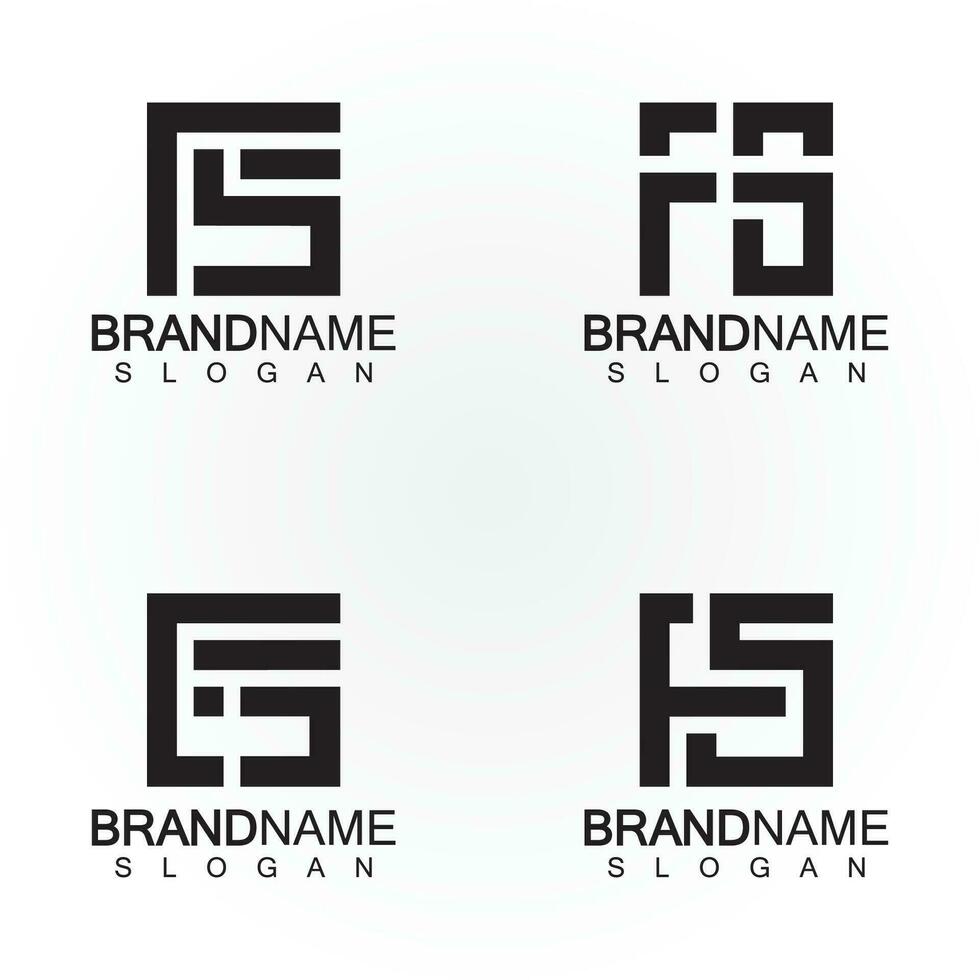Alphabet Briefe Monogramm Logo fs elegant und Fachmann schwarz Farbe Brief Symbol Design vektor