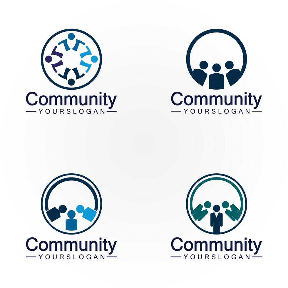 Community-Logo-Designvorlage für Teams oder Gruppen. Netzwerk- und Social-Icon-Design vektor