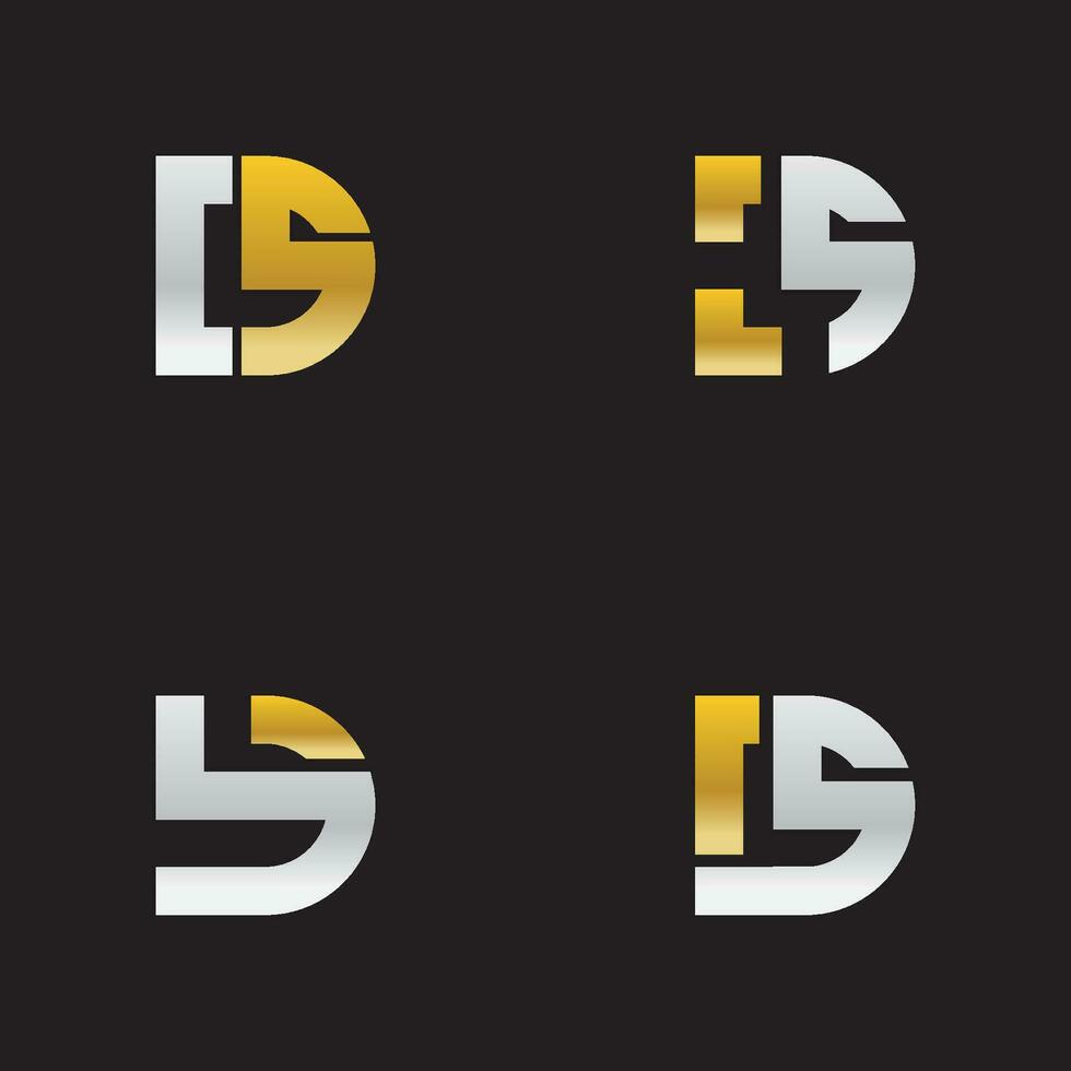 alfabet brev monogram logotyp ds,sd,s och d, elegant och professionell brev ikon design på svart bakgrund. vektor