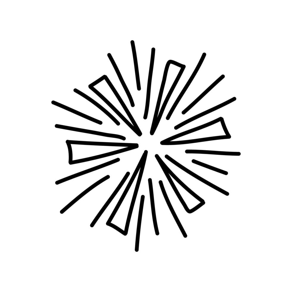 süße Doodle-Feuerwerk-Symbol. vektor