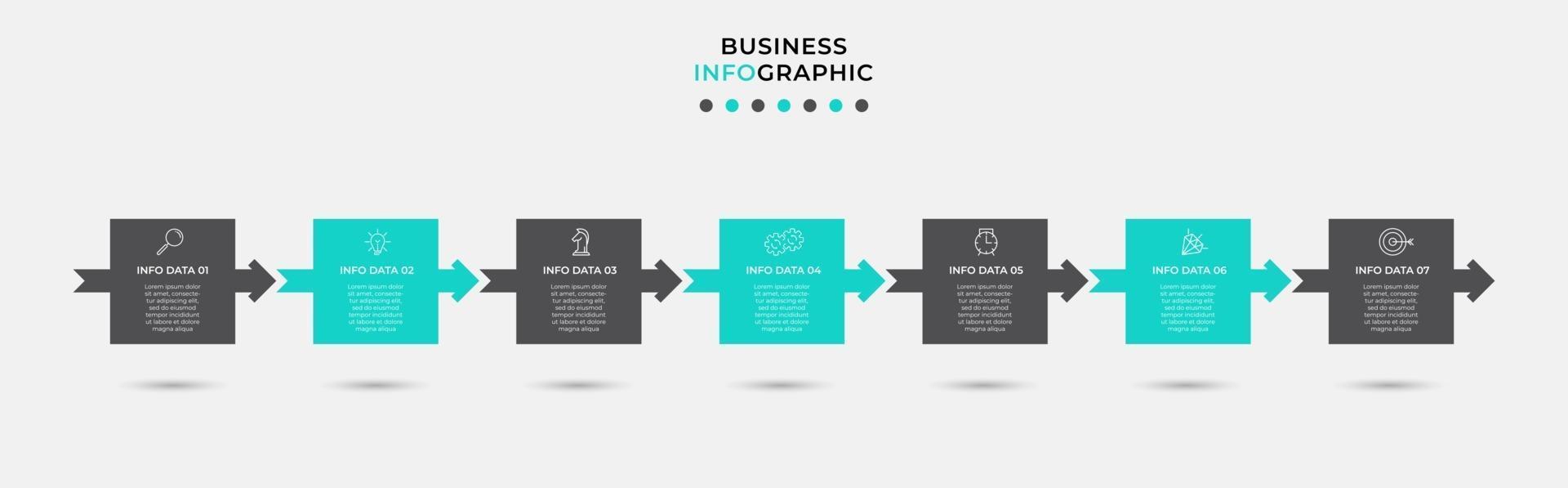 infographic designmall med ikoner och 7 alternativ eller steg vektor