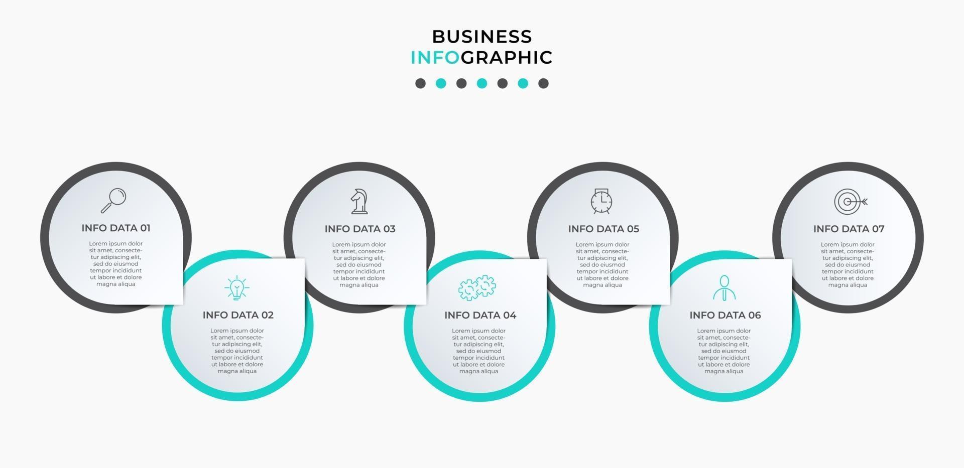 infographic designmall med ikoner och 7 alternativ eller steg vektor