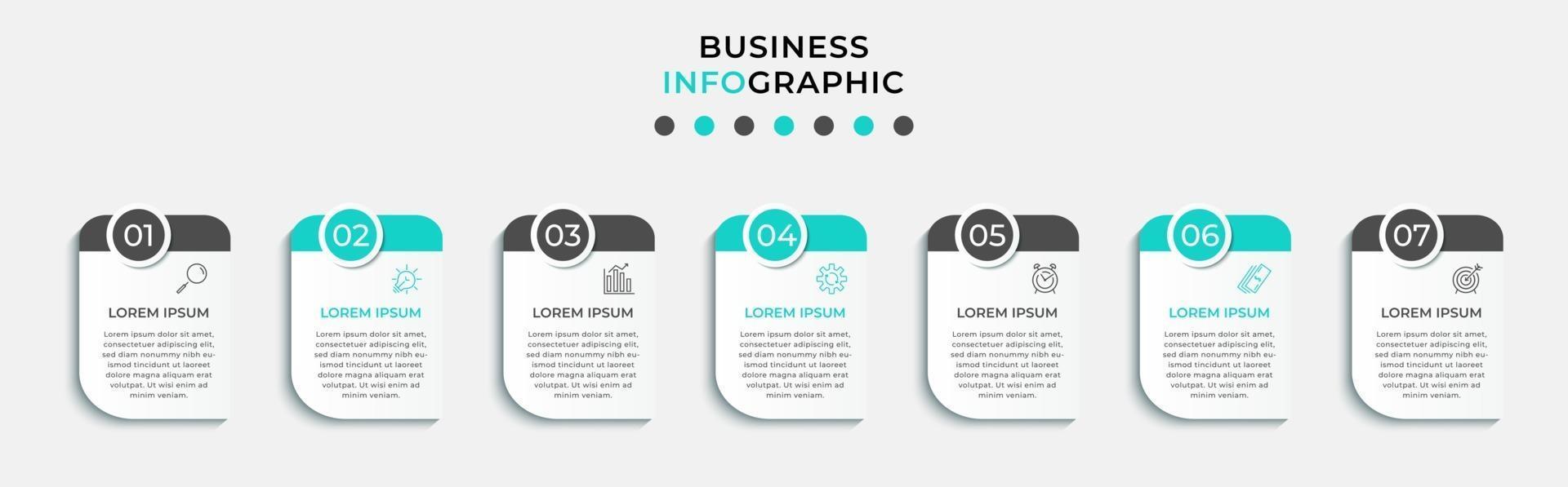 infographic designmall med ikoner och 7 alternativ eller steg vektor