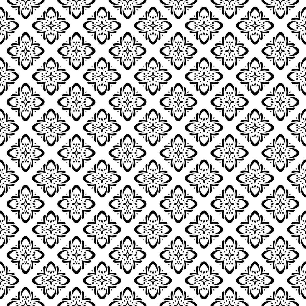 Schwarz-Weiß-nahtlose Mustertextur. Ziergrafik in Graustufen. Mosaik Ornamente. Mustervorlage. vektor