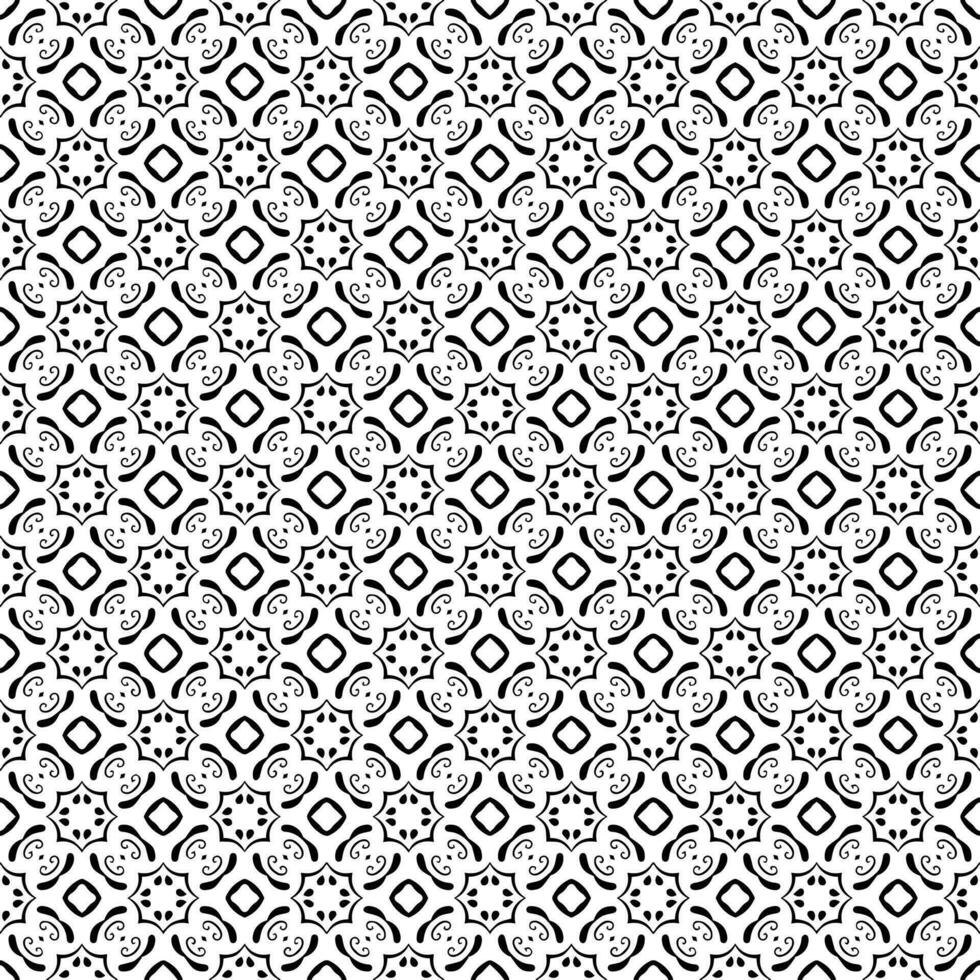 Schwarz-Weiß-nahtlose Mustertextur. Ziergrafik in Graustufen. Mosaik Ornamente. Mustervorlage. vektor