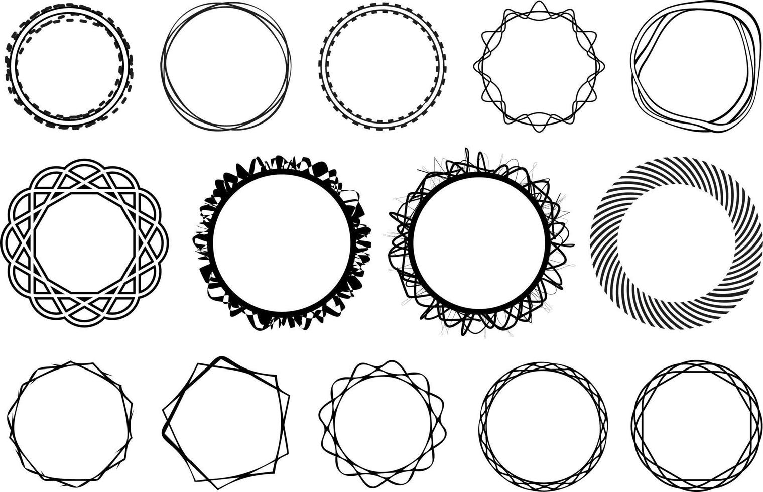 Vektor-Kreis-Frame-Set. Sammlung von Vektorkreisrahmen vektor