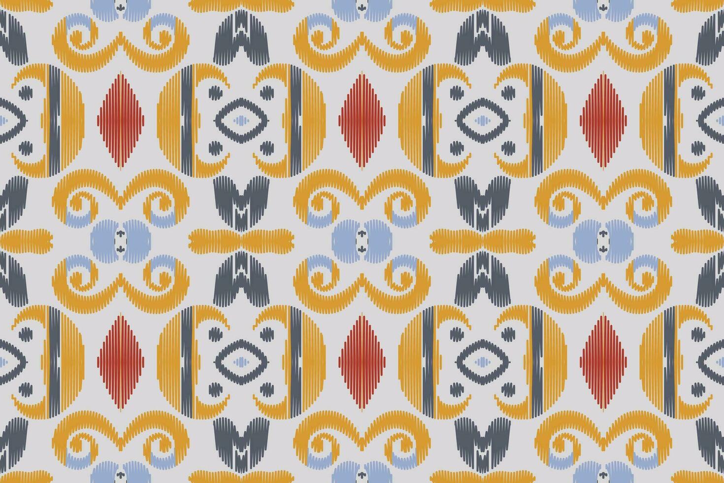 ikat damast- paisley broderi bakgrund. ikat rand geometrisk etnisk orientalisk mönster traditionell.aztec stil abstrakt vektor illustration.design för textur, tyg, kläder, inslagning, sarong.