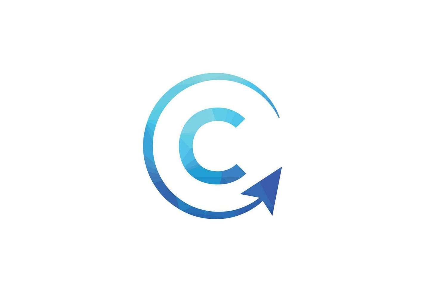 företag brev c med pil Diagram logotyp vektor ikon illustration