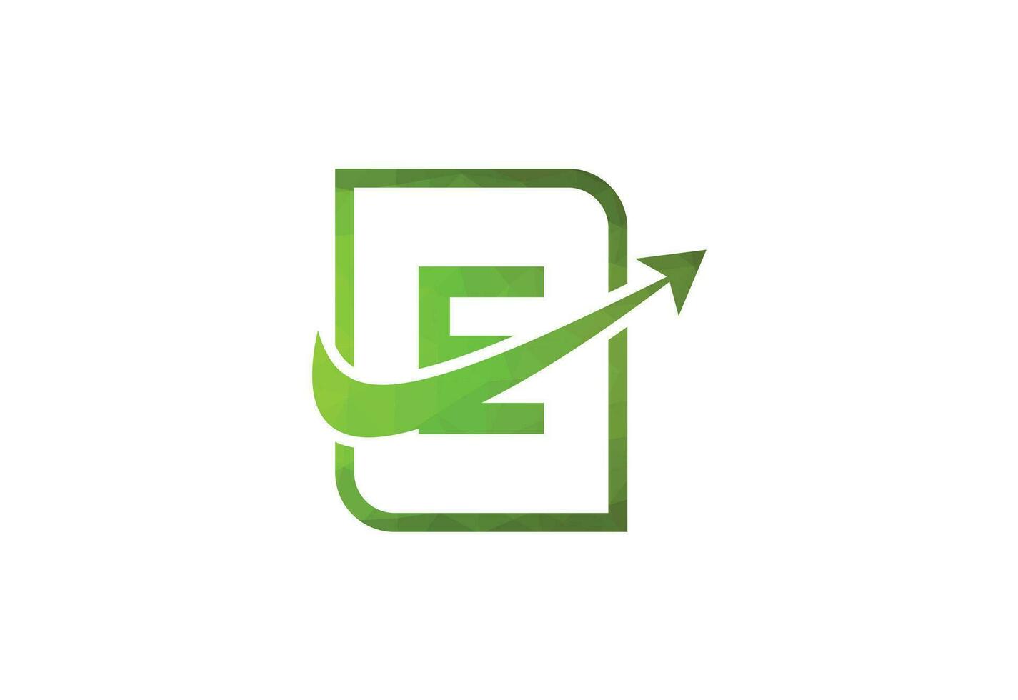 Geschäft Brief e mit Pfeil Diagramm Logo Vektor Symbol Illustration