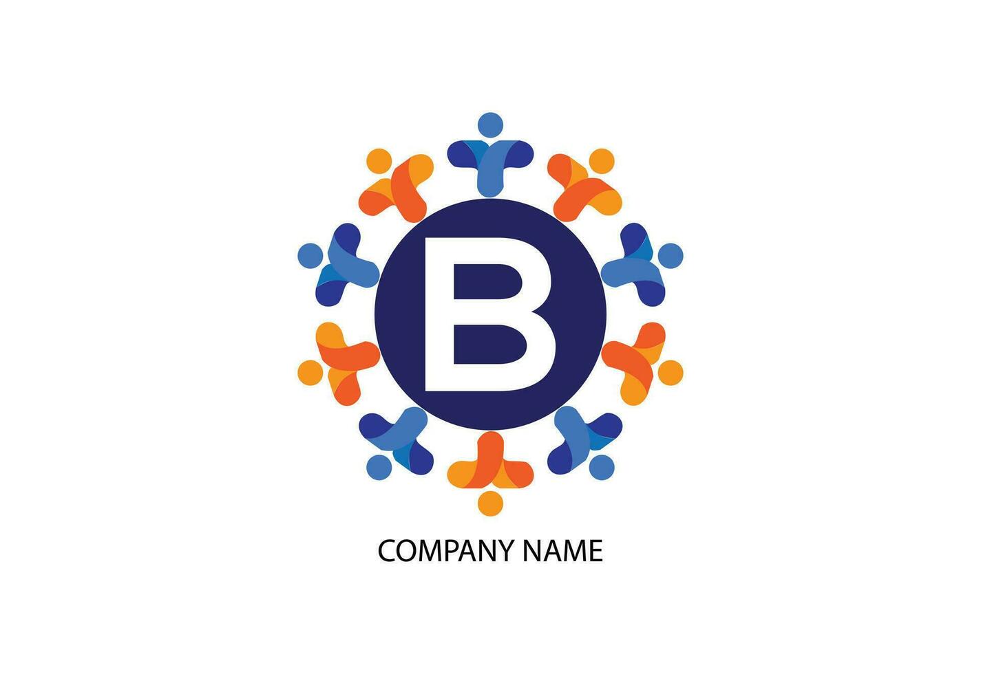 Menschen mit Brief b Logo Design Konzept Vorlage vektor