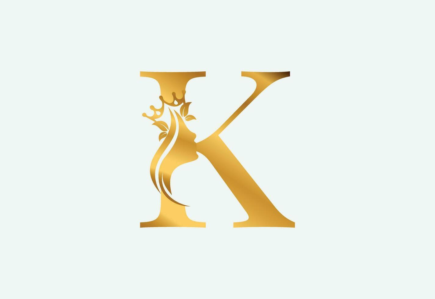 skönhet monogram brev k kvinna silhuett logotyp design vektor