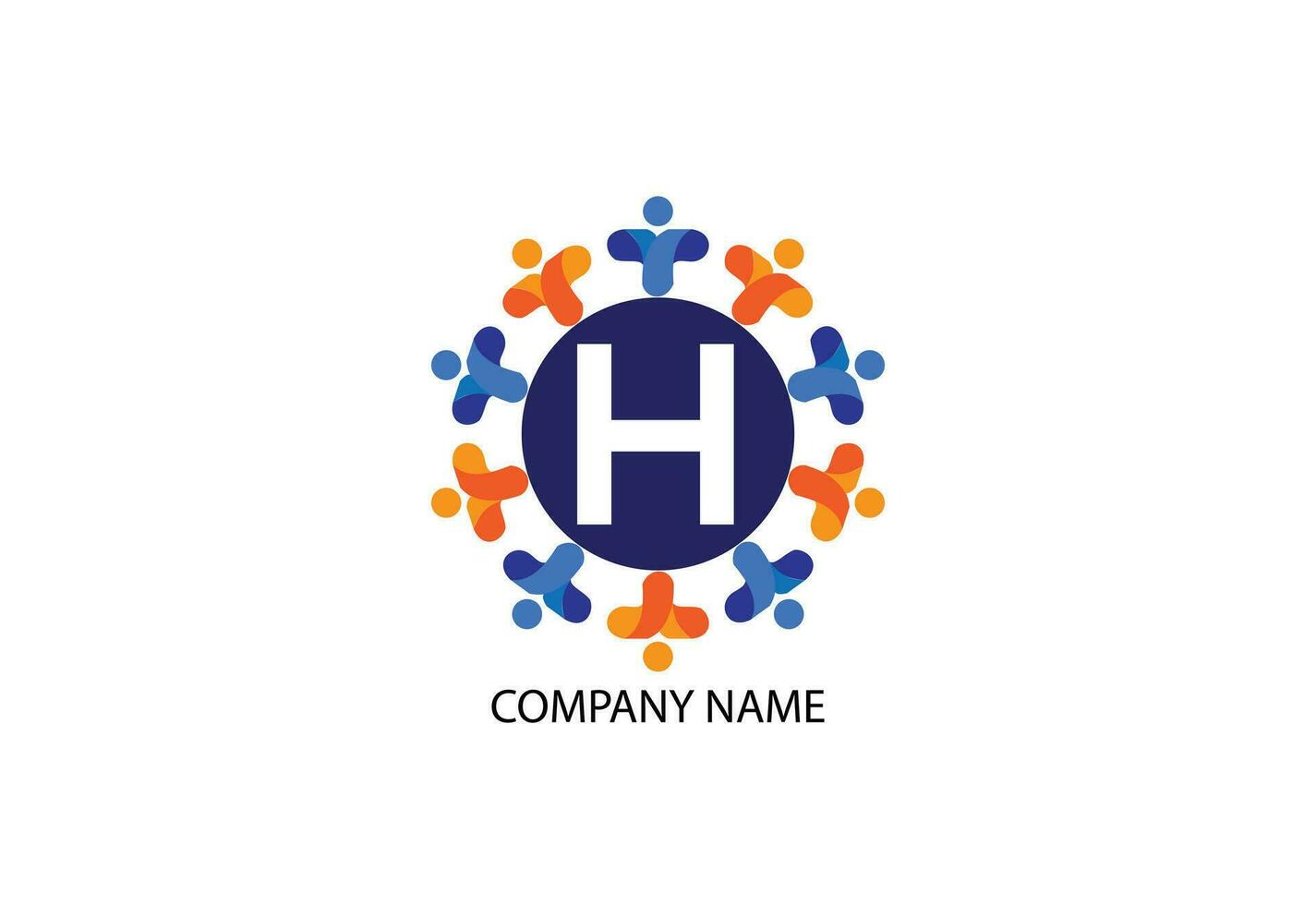 Menschen mit Brief h Logo Design Konzept Vorlage vektor