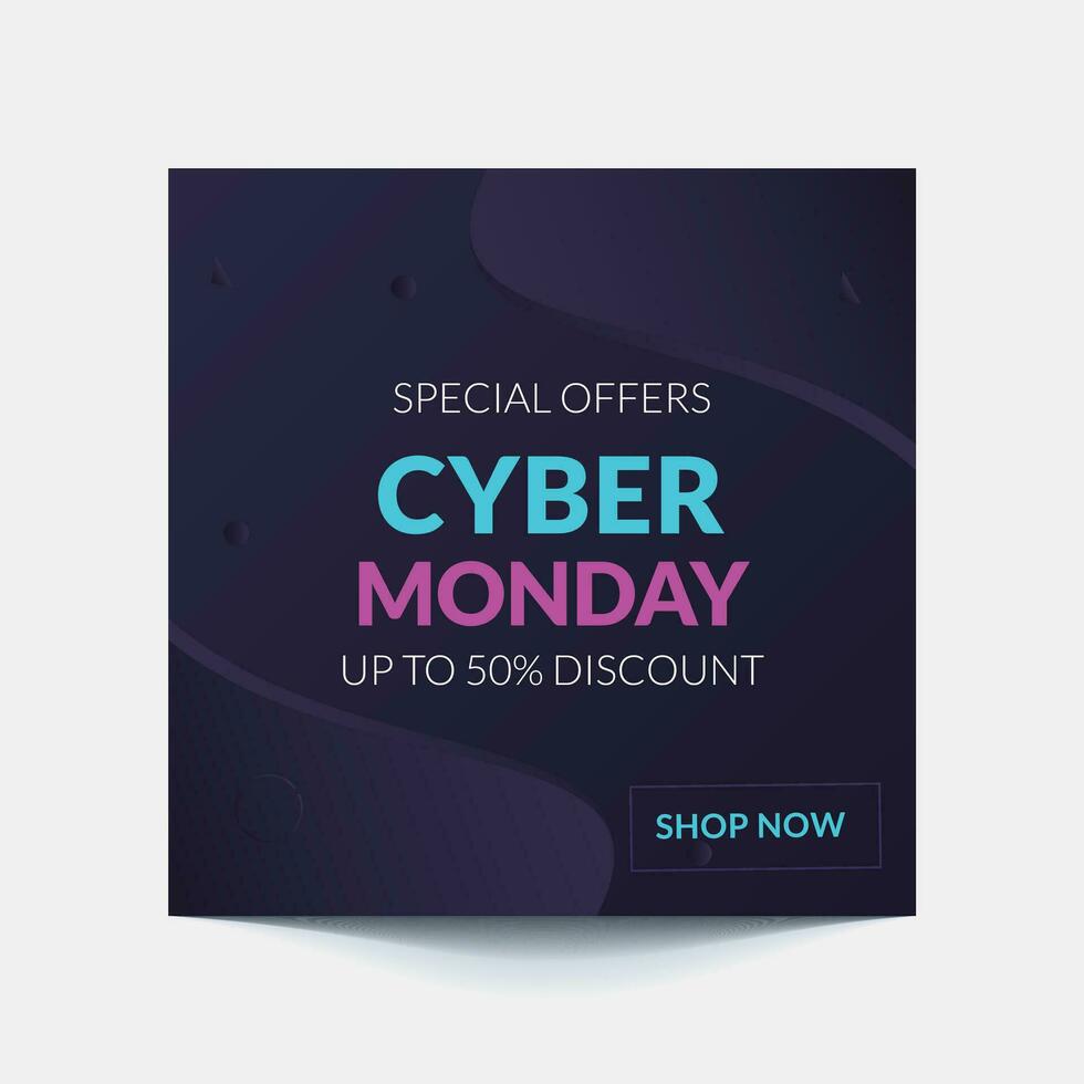 Verkauf Banner Vorlage Design, Cyber Montag Besondere Rabatt Angebot vektor