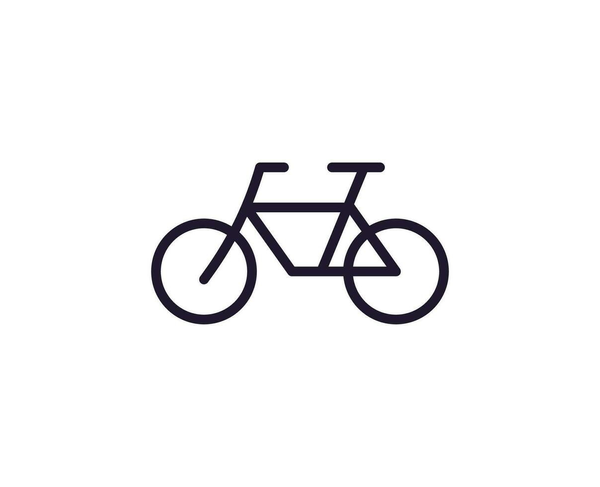 enda linje ikon av cykel på isolerat vit bakgrund. hög kvalitet redigerbar stroke för mobil appar, webb design, webbplatser, uppkopplad butiker etc. vektor