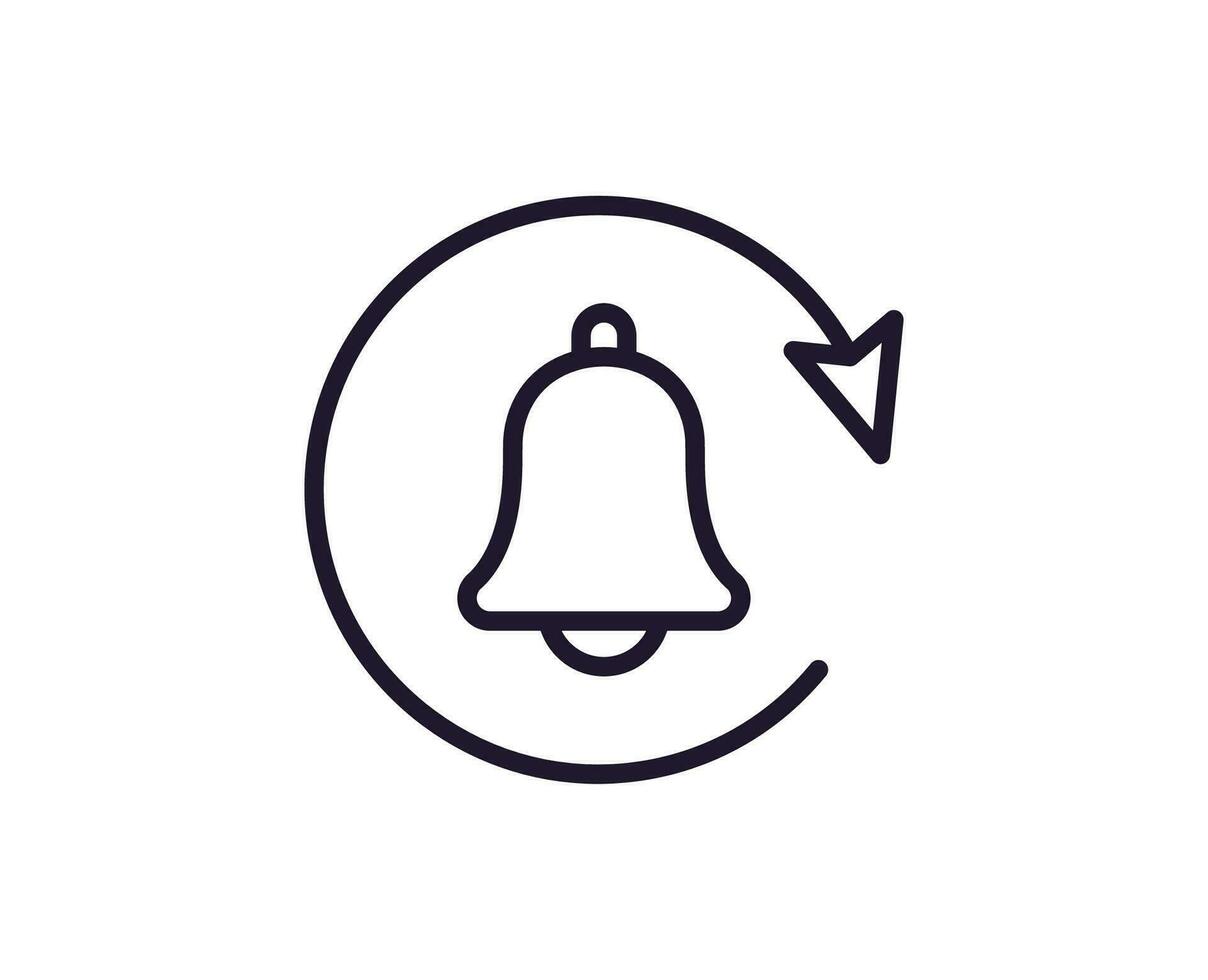 Single Linie Symbol von Glocke auf isoliert Weiß Hintergrund. hoch Qualität editierbar Schlaganfall zum Handy, Mobiltelefon Apps, Netz Design, Webseiten, online Geschäfte usw. vektor