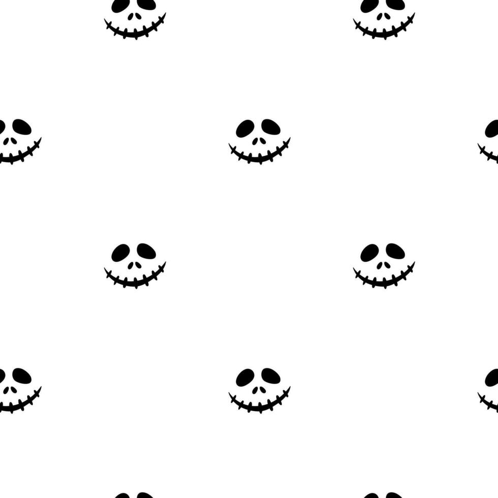 halloween pumpa ansikte ikon sömlös mönster. skrämmande ansikte isolerat på vit bakgrund. vektor illustration, platt stil.