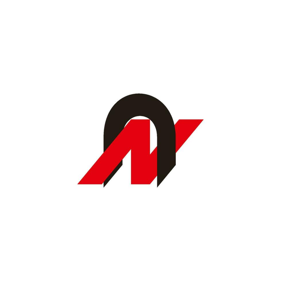 Brief n Bewegung geometrisch Überlappung Symbol Logo Vektor