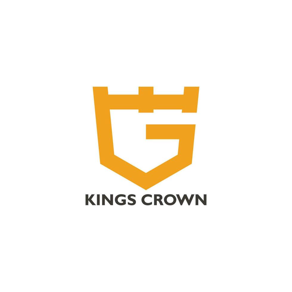Brief G Könige Krone einfach geometrisch Logo Vektor