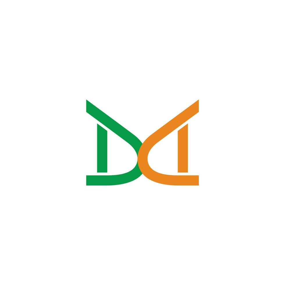 brev dd enkel färgrik geometrisk linje logotyp vektor