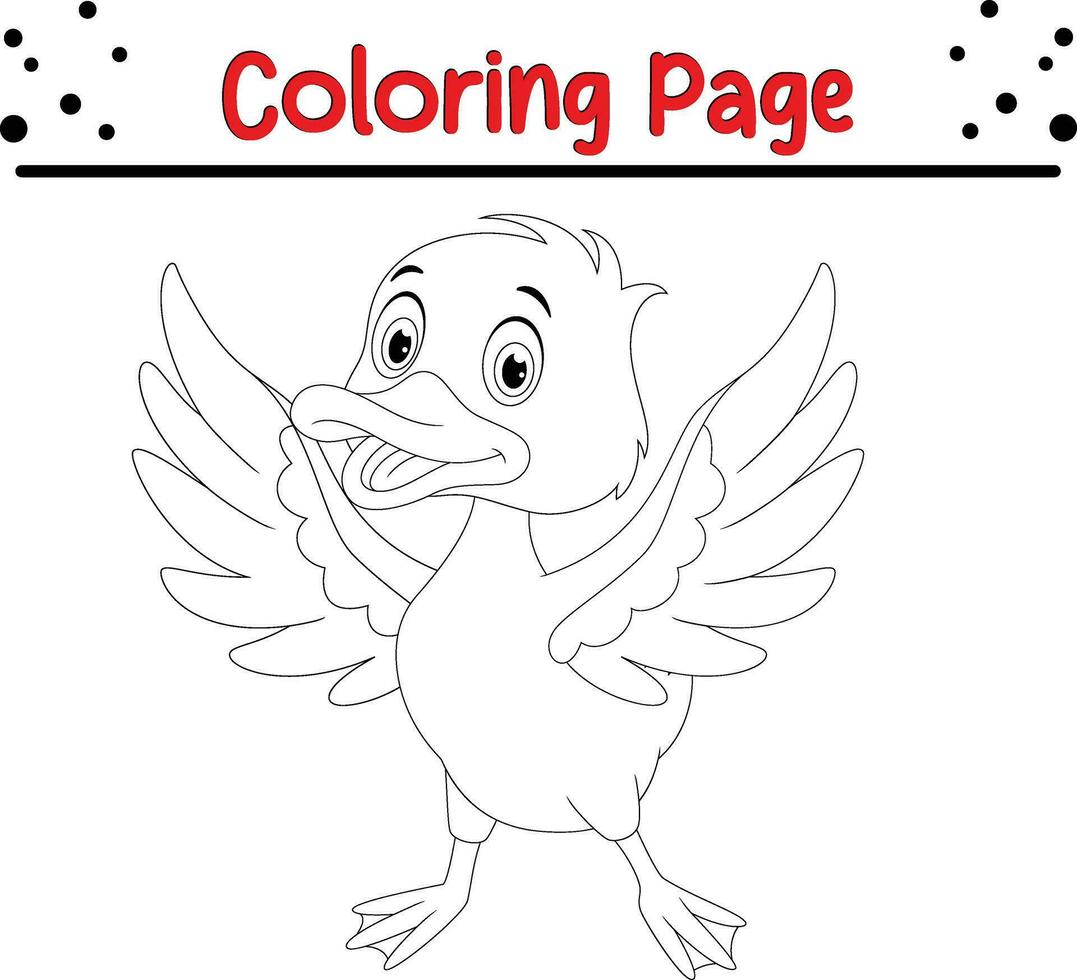 fågel färg sida för barn. vektor