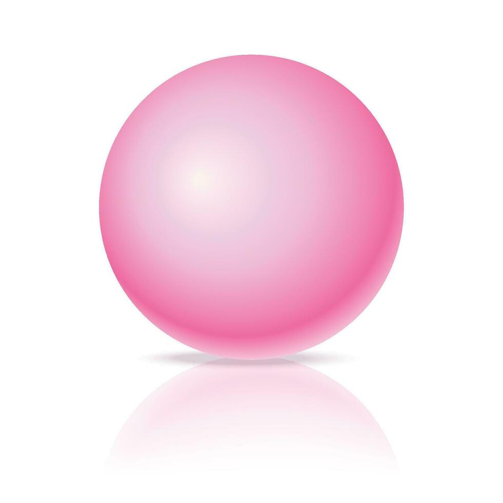 vektor pastell rosa boll realistisk glansig 3d sfär boll isolerat geometrisk figur av runda sfär