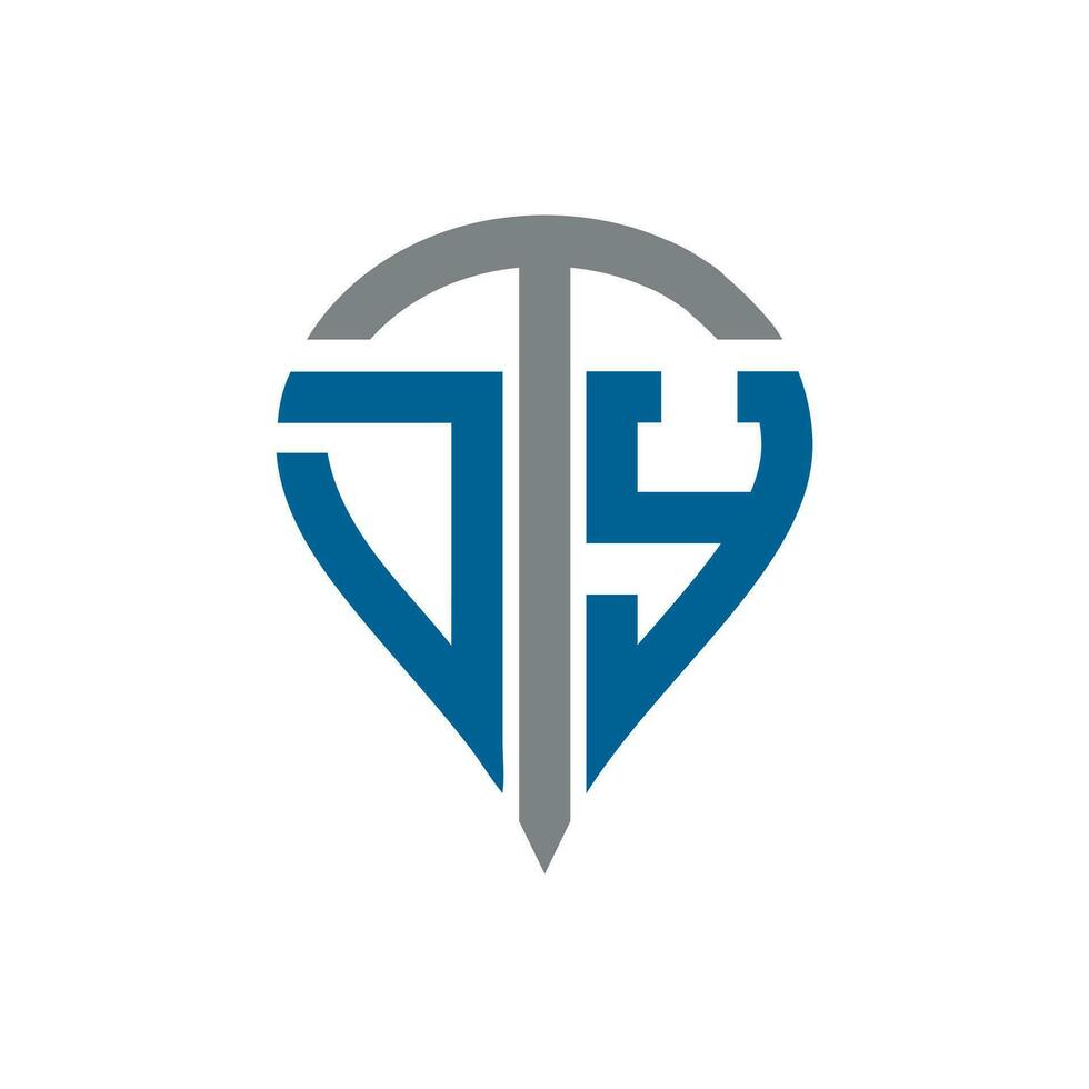 dty Brief Logo. dty kreativ Monogramm Initialen Brief Logo Konzept. dty einzigartig modern eben abstrakt Vektor Brief Logo Design.