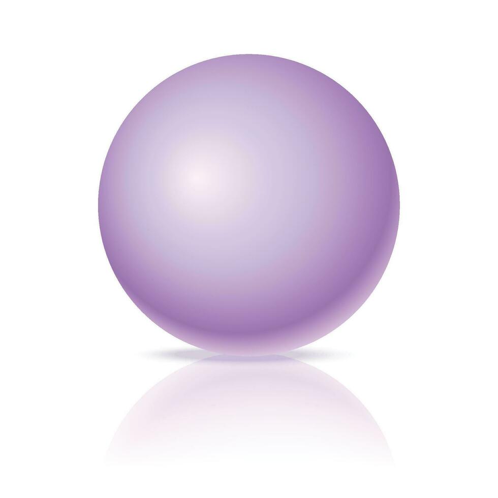 Vektor Pastell- lila Ball realistisch glänzend 3d Kugel Ball isoliert geometrisch Zahl von runden Kugel