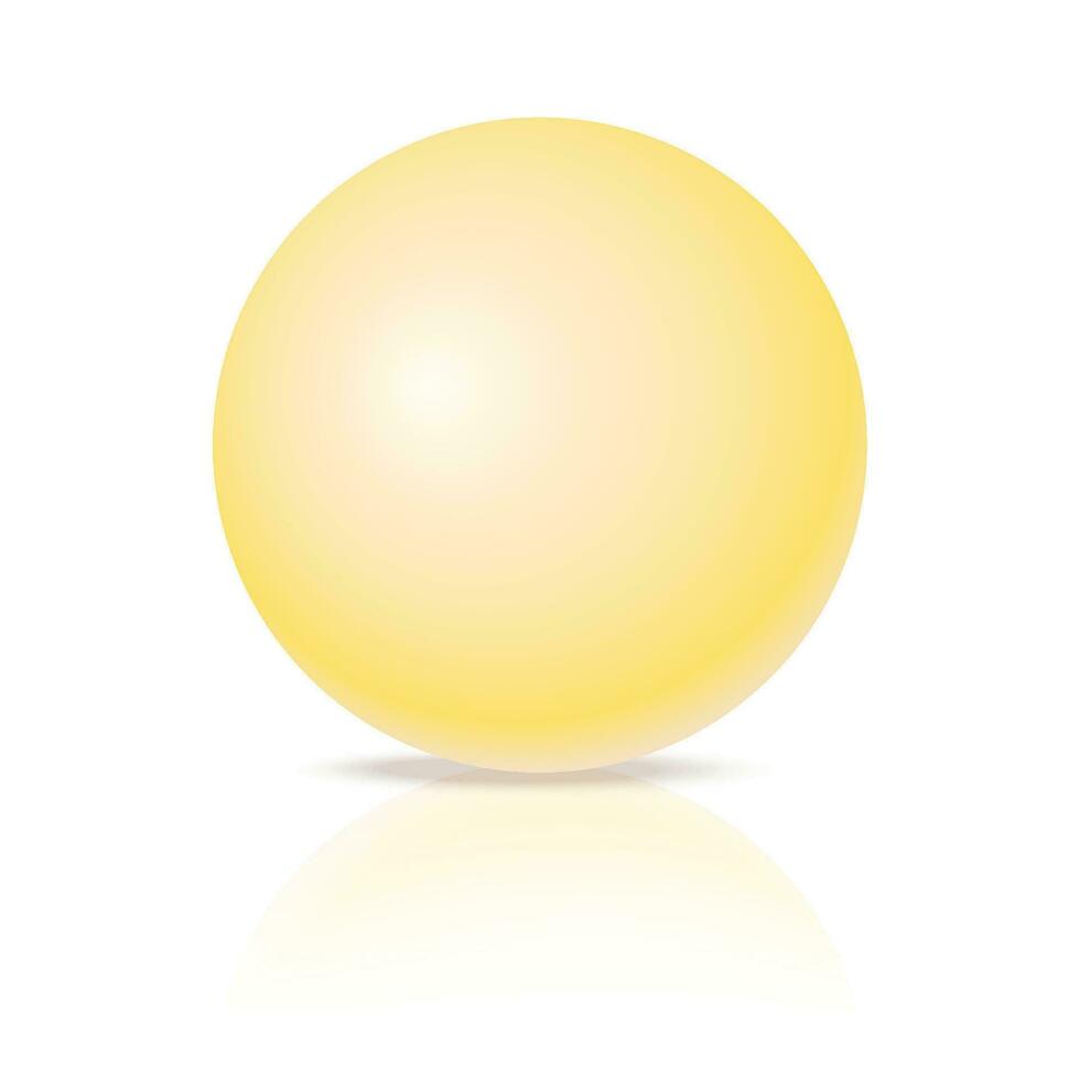 vektor pastell gul boll realistisk glansig 3d sfär boll isolerat geometrisk figur av runda sfär