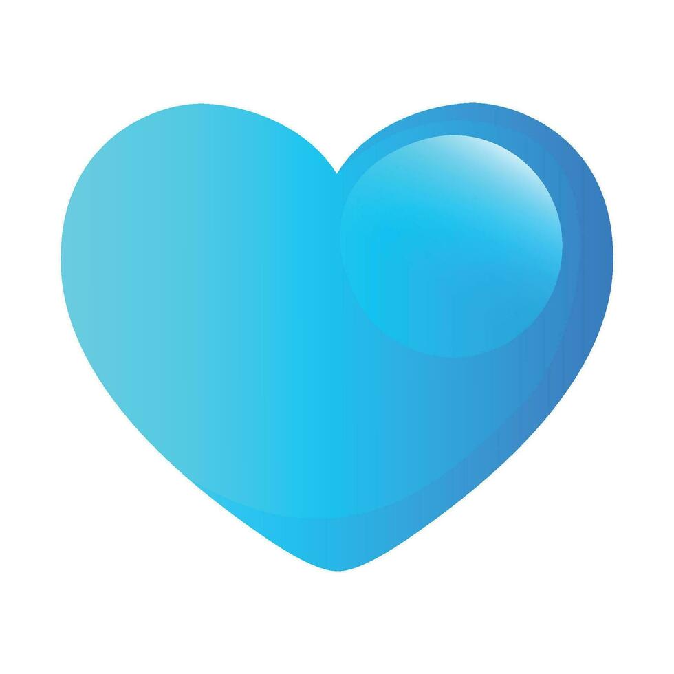 Vektor Gradient Blau Herz auf Weiß Hintergrund