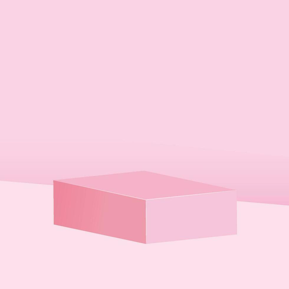 vektor minimal rosa podium och scen med 3d framställa i abstrakt en bakgrund sammansättning