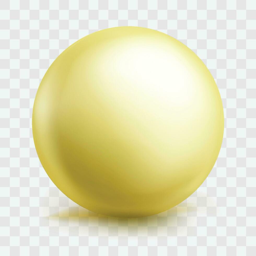 Vektor Pastell- Gelb Ball realistisch glänzend 3d Kugel Ball isoliert geometrisch Zahl von runden Kugel auf Weiß